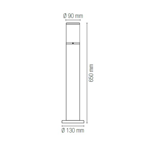 Lampione paletto giardino LED Discovery in alluminio, antracite, IP54 IN.TEC. dimensioni