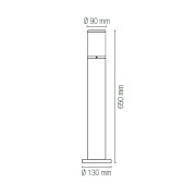 Lampione paletto giardino LED Discovery in alluminio, antracite, IP54 IN.TEC. dimensioni