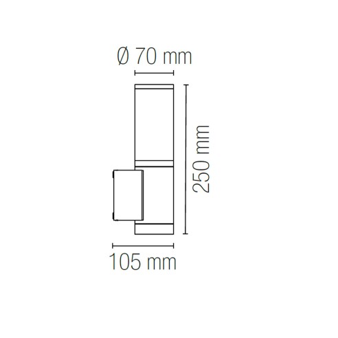 Applique da esterno LED Discovery in alluminio, antracite, IP54 IN.TEC. dimensione