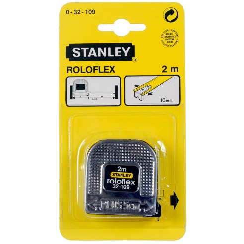 Flessometro metro a nastro 2m Stanley Roloflex 0-32-109