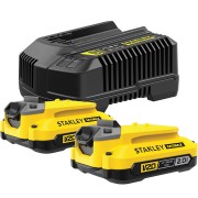 Set caricabatterie con 2 batterie 18V 2A V20 Stanley SFMCB12D2-QW