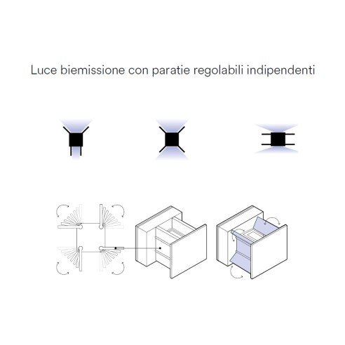 Applique da esterno LED Delta in alluminio, 2x5W, 675LM, IP54 IN.TEC
