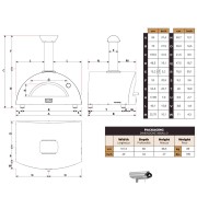 Forno a legna 2 pizze Moderno grigio Alfa Forni misure