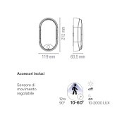 Applique da esterno LED Sensitive sensore di movimento, 1x14W, 1600LM, IP54