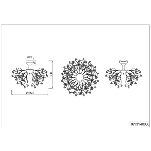 Plafoniera Gloria 4xE14 cromo Reality