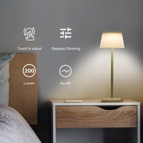 Lampada da esterno LED senza fili DEA H 38cm bianco, ricaricabile e dimmerabile