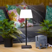 DEA Lampada da tavolo senza fili LED H 38cm nero, ricaricabile, dimmerabile, IP44