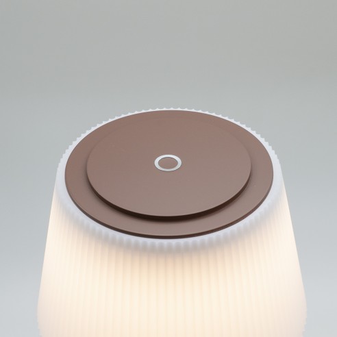 DEA Lampada da tavolo senza fili LED H 38cm corten, ricaricabile, dimmerabile, IP44 dettaglio
