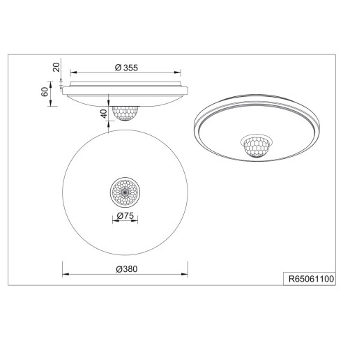 Rave plafoniera LED integrato RGB rotonda con telecomando RL lighting