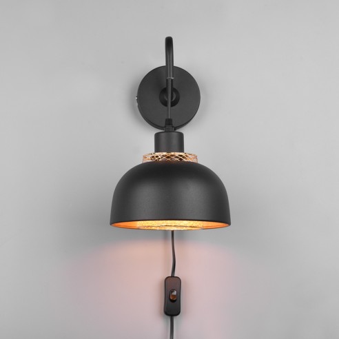 Punch applique 1xE27 metallo nero RL Lighting