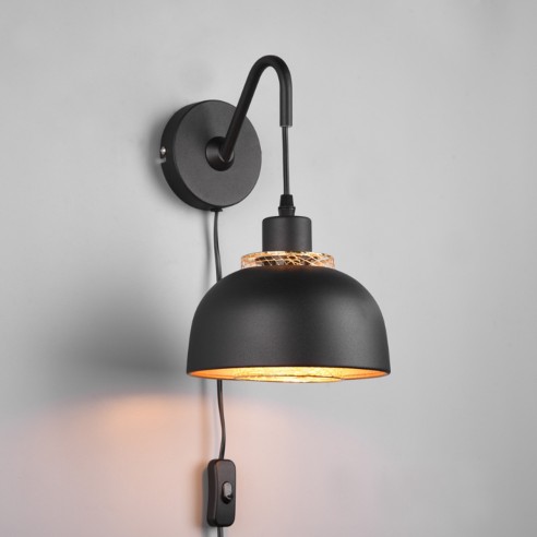 Punch applique 1xE27 metallo nero RL Lighting