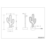 Cactus lampada da tavolo senza fili LED H 29cm RL Lighting
