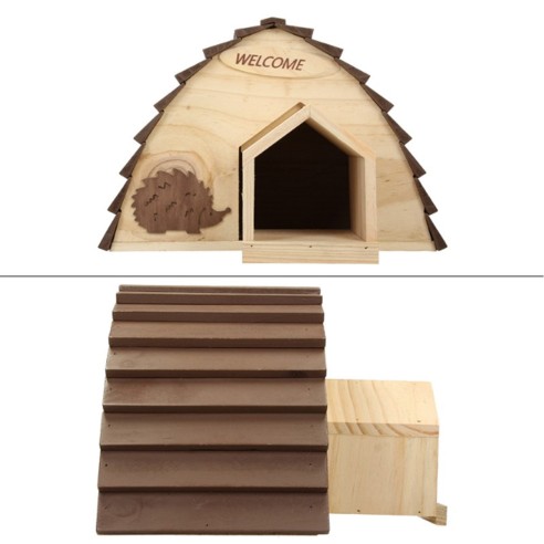 Casetta per ricci in legno, rifugio per porcospini da giardino