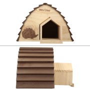 Casetta per ricci in legno, rifugio per porcospini da giardino
