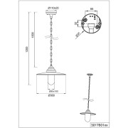 Lampadario sospensione da esterno Brenta in alluminio 1xE27, IP44 Trio ruggine