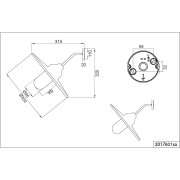 Applique da esterno Brenta in alluminio 1xE27, IP44 Trio dimensioni