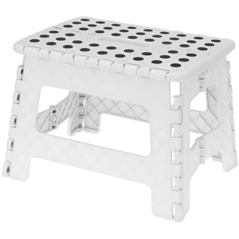 Sgabello pieghevole multiuso bianco