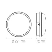 Plafoniera da esterno LED Ever in policarbonato, 20W, 2500LM, IP65 dimensioni