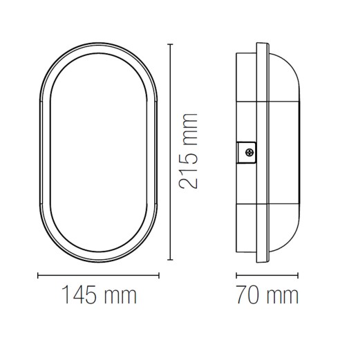Plafoniera da esterno LED Shelly in policarbonato, 15W, 1900LM, IP65 dimensioni INTEC