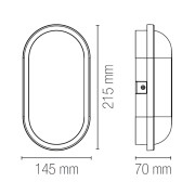 Plafoniera da esterno LED Shelly in policarbonato, 15W, 1900LM, IP65 dimensioni INTEC