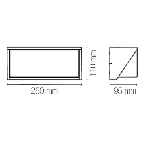 Applique angolare da esterno LED Luxon in alluminio, 12W, 1550LM, IP54 dimensioni