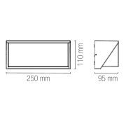 Applique angolare da esterno LED Luxon in alluminio, 12W, 1550LM, IP54 dimensioni