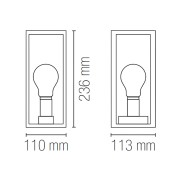 Applique da esterno Mondrian in metallo, 1xE27, IP44 In.tec