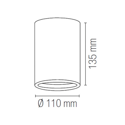 Plafoniera Banjie in gesso bianco verniciabile 1xGU10 IN.TEC. dimensioni