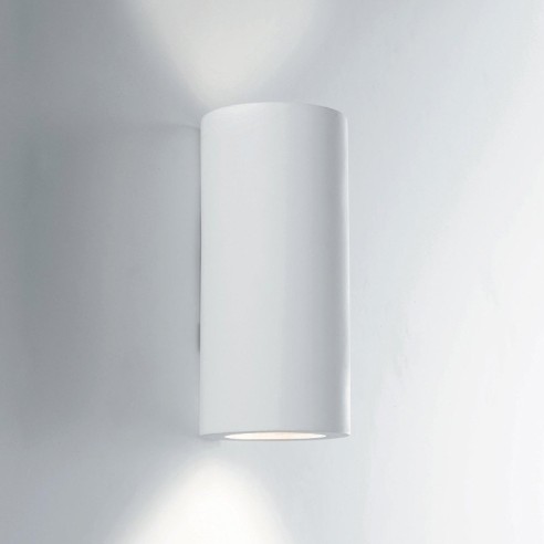 Applique Banjie in gesso bianco verniciabile 2xGU10 IN.TEC.