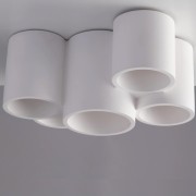 Plafoniera Banjie in gesso bianco verniciabile 5xGU10 IN.TEC.