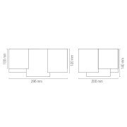 Plafoniera Banjie in gesso bianco verniciabile 5xGU10 IN.TEC. dimensioni