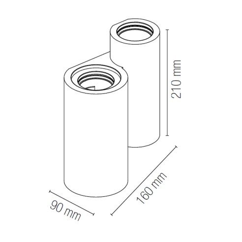 Applique Banjie in gesso bianco verniciabile 4xGU10 IN.TEC. dimensioni