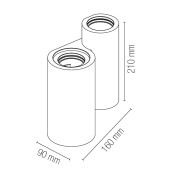 Applique Banjie in gesso bianco verniciabile 4xGU10 IN.TEC. dimensioni