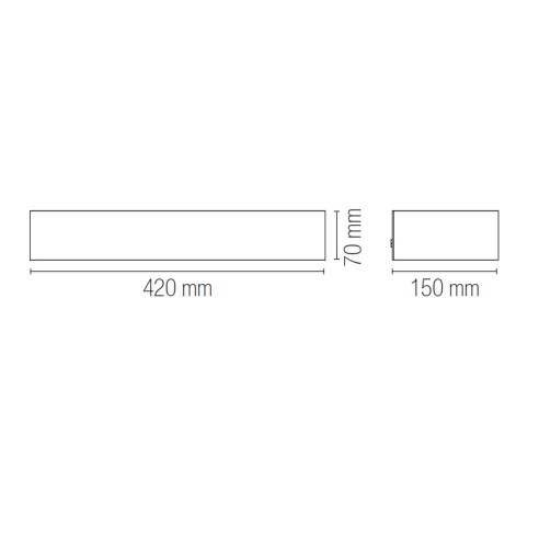 Applique Cortina in gesso bianco verniciabile 2xE14 IN.TEC.