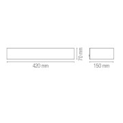 Applique Cortina in gesso bianco verniciabile 2xE14 IN.TEC.