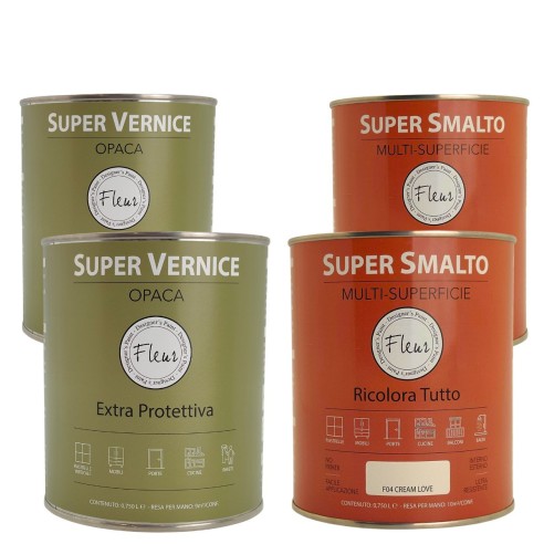 Kit pittura su piastrelle pareti, mobili e porte finitura opaca