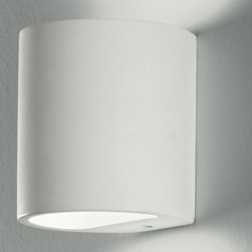 Applique Shine in gesso bianco verniciabile 1xG9 IN.TEC.