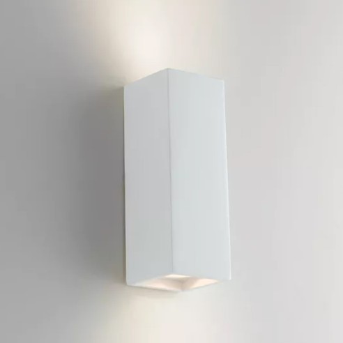 Applique Foster in gesso bianco verniciabile 2xGU10 IN.TEC