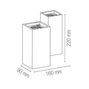 Applique Foster in gesso bianco verniciabile 4xGU10 IN.TEC.