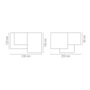 Plafoniera Foster in gesso bianco verniciabile 3xGU10 IN.TEC.