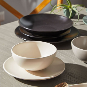 Piatto dessert 20 cm gres porcellanato Ritual nero 2