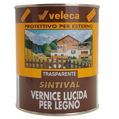 Vernice di finitura trasparente lucida per legno Sintival Veleca
