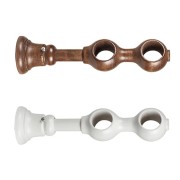 Supporto doppio chiuso per bastone tende D. 28mm legno