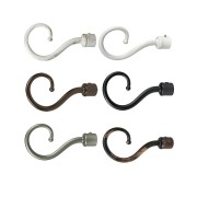 Terminali per bastone tende in metallo 2pz D. 20mm Ricciolo