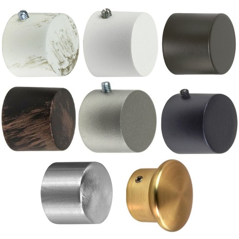 Terminali per bastone tende in metallo 2pz D. 20mm Tappo Errebi