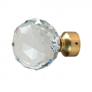 Terminale per bastone tende in metallo 1pz D. 20mm Sfera vetro oro satinato