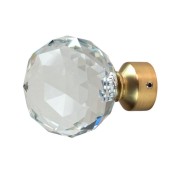 Terminale per bastone tende in metallo 1pz D. 20mm Sfera vetro oro satinato