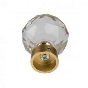 Terminale per bastone tende in metallo 1pz D. 20mm Sfera vetro oro satinato 2