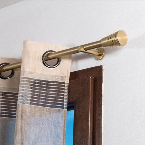Terminale per bastone tende in metallo 1pz D. 20mm Fiaccola oro satinato
