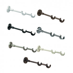 Supporto doppio aperto bianco per bastone tende D. 20mm metallo Errebi 2